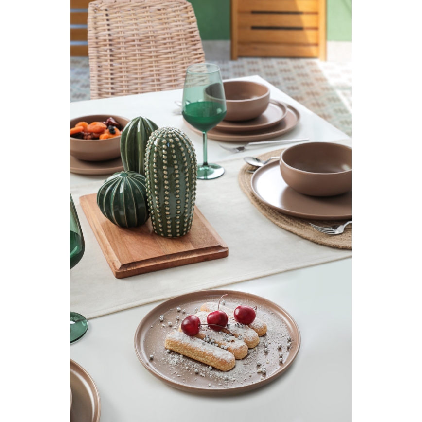 Set da tavola 18 pezzi marrone/ceramica