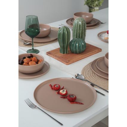 Set da tavola 18 pezzi marrone/ceramica