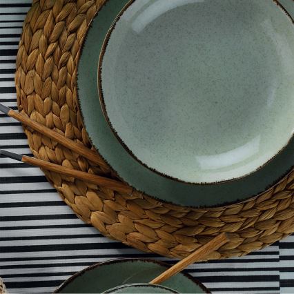 Set da tavola 18 pezzi, verde/porcellana