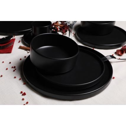 Set da tavola 20 pezzi, nero in grès