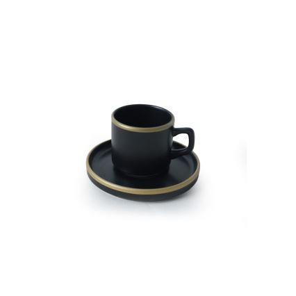 Set da tavola 20 pezzi nero/oro/gres