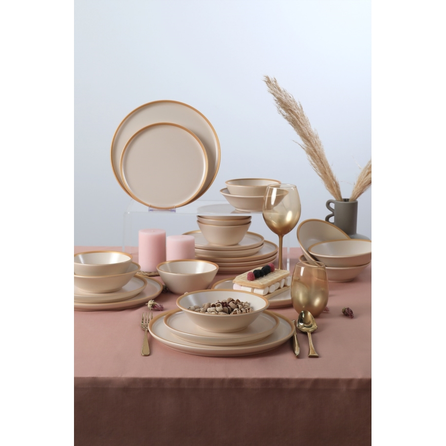 Set da tavola 24 pezzi beige/ceramica