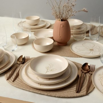 Set da tavola 24 pezzi beige/ceramica