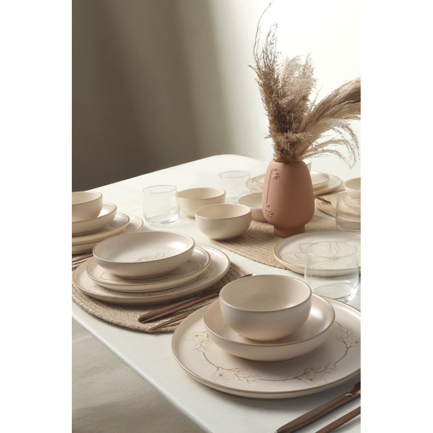 Set da tavola 24 pezzi beige/ceramica