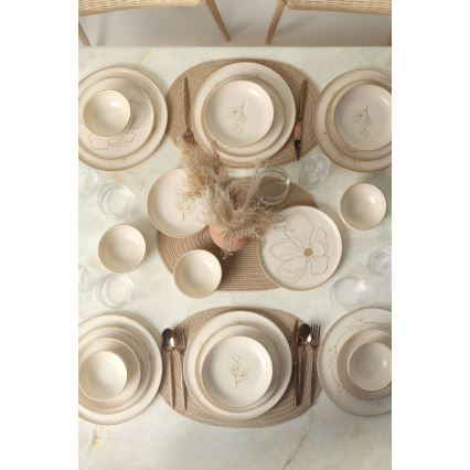 Set da tavola 24 pezzi beige/ceramica