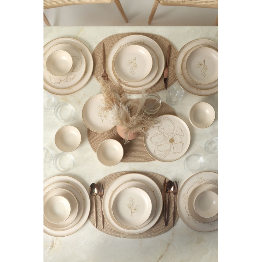 Set da tavola 24 pezzi beige/ceramica