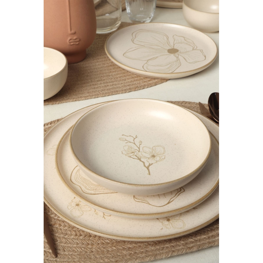 Set da tavola 24 pezzi beige/ceramica