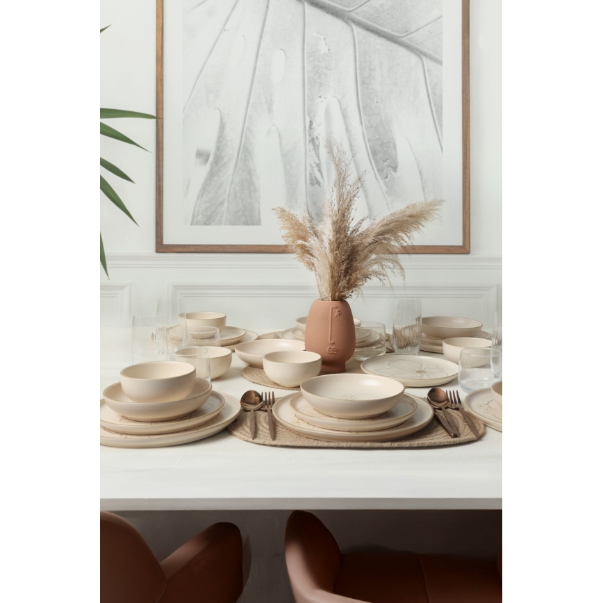 Set da tavola 24 pezzi beige/ceramica