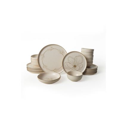 Set da tavola 24 pezzi beige/ceramica