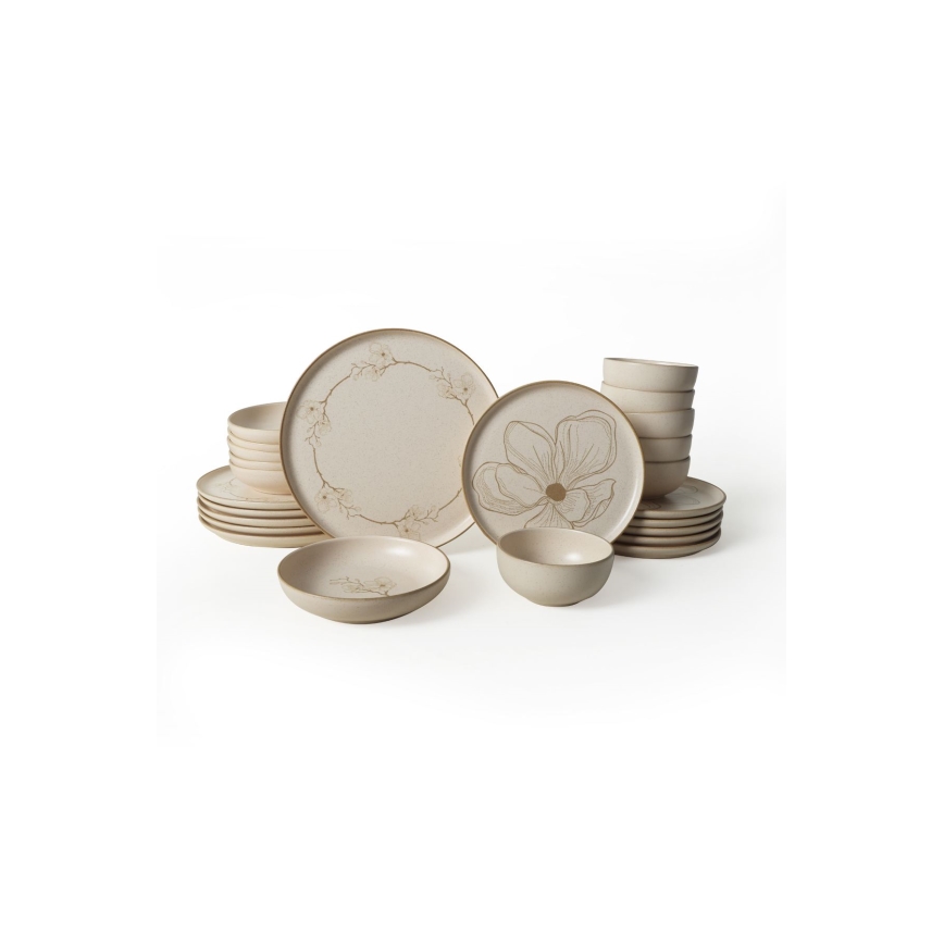 Set da tavola 24 pezzi beige/ceramica
