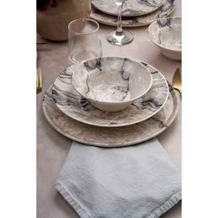 Set da tavola 24 pezzi beige in ceramica