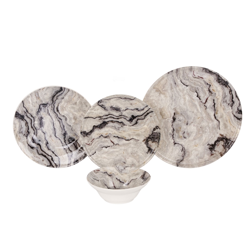 Set da tavola 24 pezzi beige in ceramica