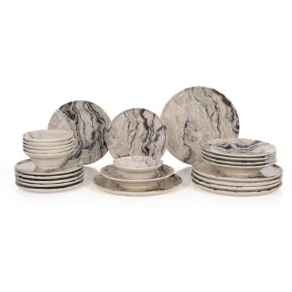 Set da tavola 24 pezzi beige in ceramica
