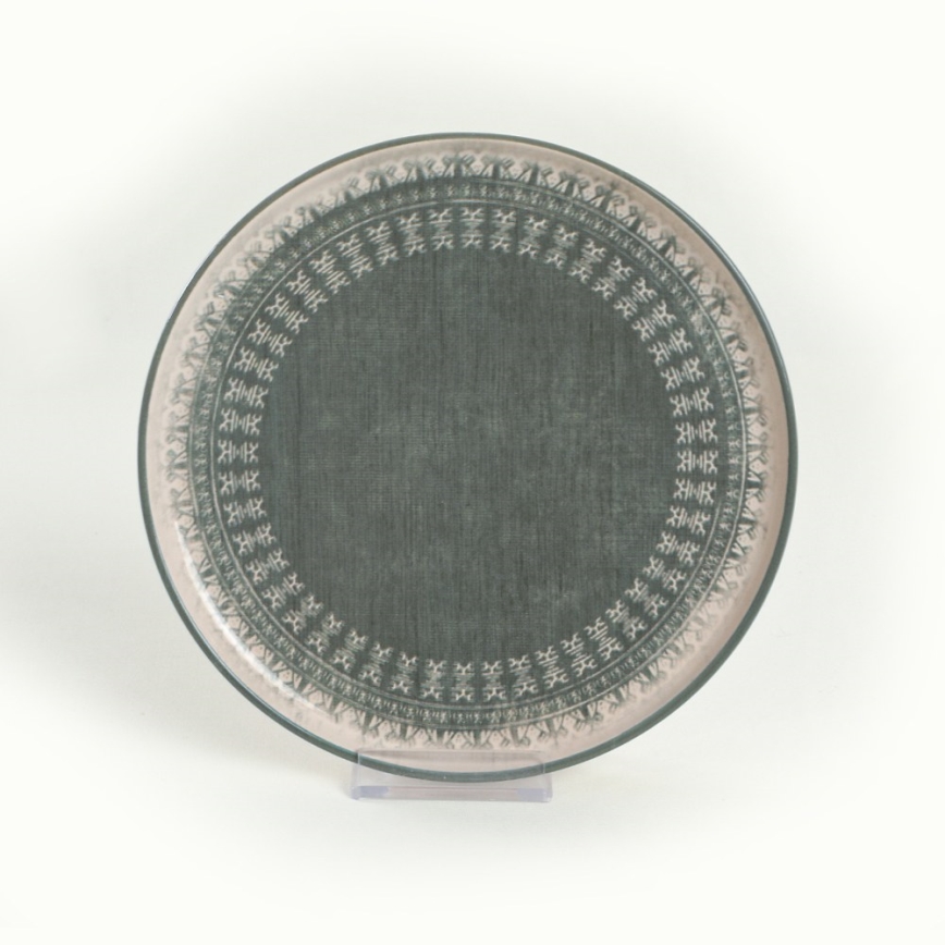 Set da tavola 24 pezzi beige/verde in gres