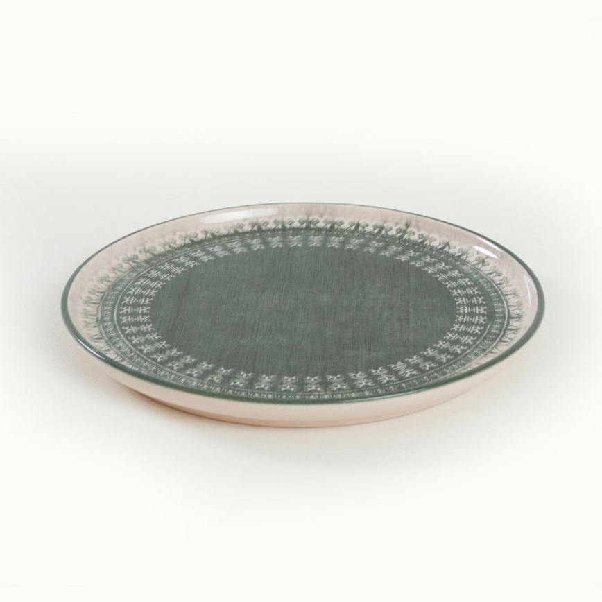 Set da tavola 24 pezzi beige/verde in gres