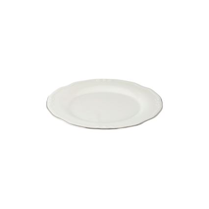Set da tavola 24 pezzi, bianco/argento, in porcellana