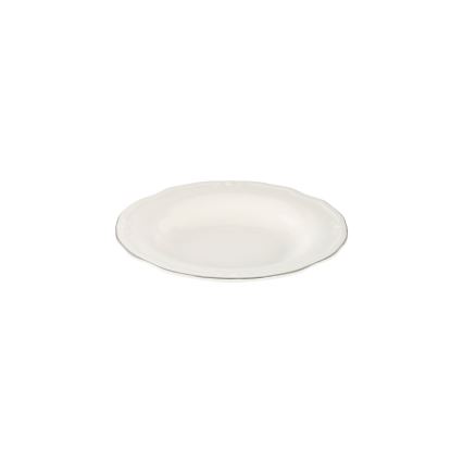 Set da tavola 24 pezzi, bianco/argento, in porcellana