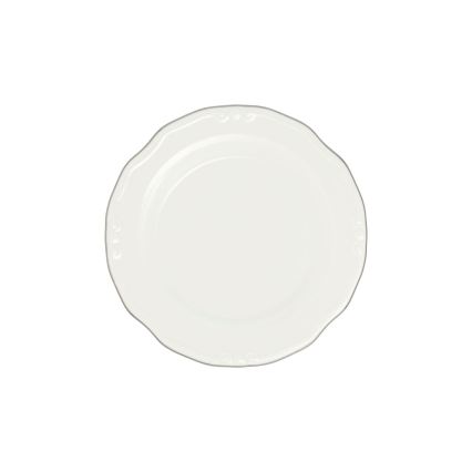 Set da tavola 24 pezzi, bianco/argento, in porcellana