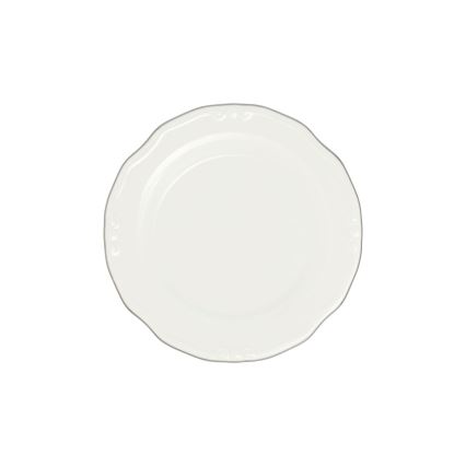 Set da tavola 24 pezzi, bianco/argento, in porcellana
