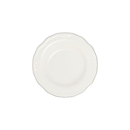 Set da tavola 24 pezzi, bianco/argento, in porcellana