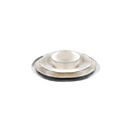 Set da tavola 24 pezzi bianco/argento/porcellana