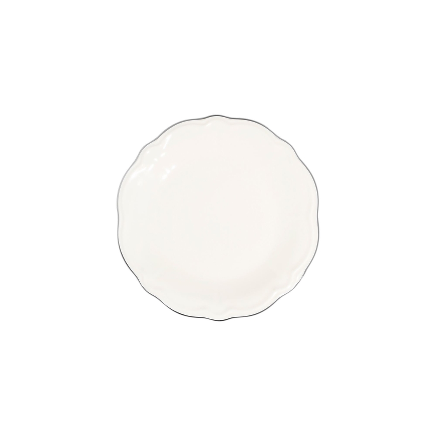 Set da tavola 24 pezzi bianco/argento/porcellana