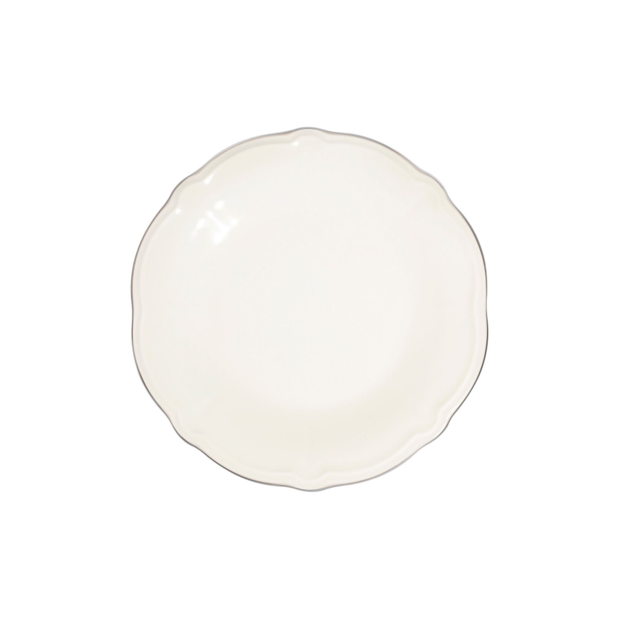 Set da tavola 24 pezzi bianco/argento/porcellana