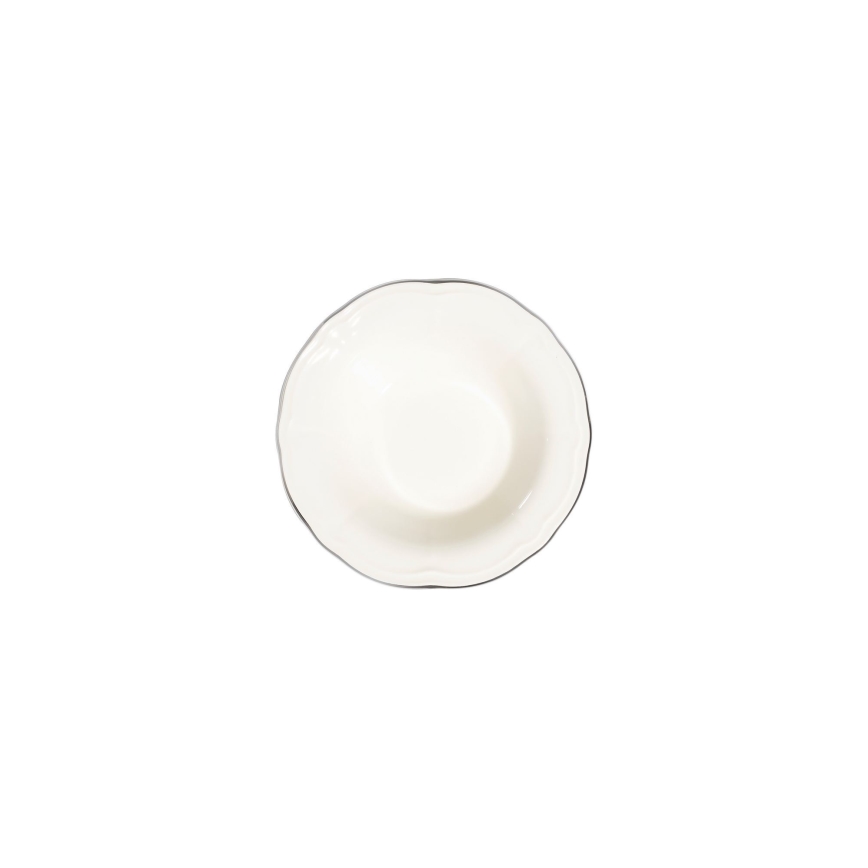 Set da tavola 24 pezzi bianco/argento/porcellana