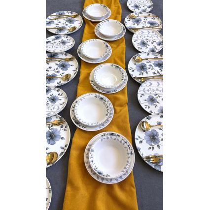 Set da tavola 24 pezzi bianco/blu/ceramica