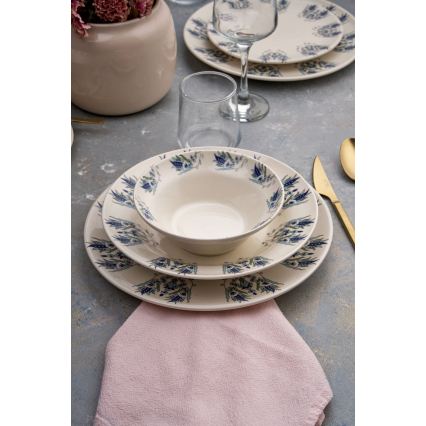 Set da tavola 24 pezzi bianco/blu/ceramica
