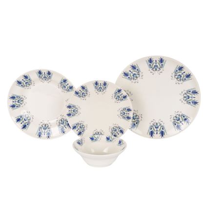 Set da tavola 24 pezzi bianco/blu/ceramica