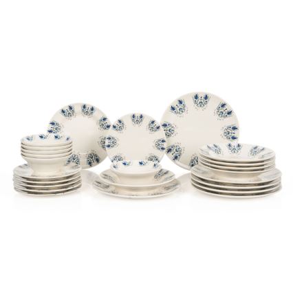 Set da tavola 24 pezzi bianco/blu/ceramica