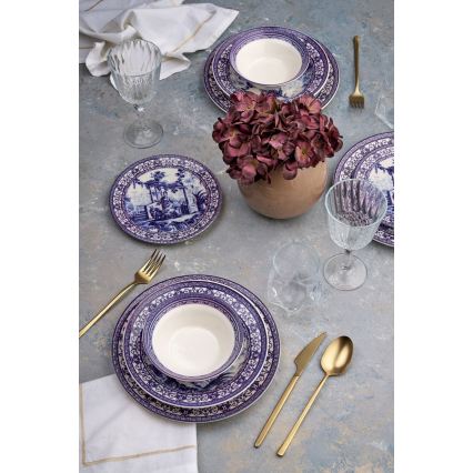 Set da tavola 24 pezzi bianco/blu/ceramica