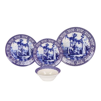 Set da tavola 24 pezzi bianco/blu/ceramica