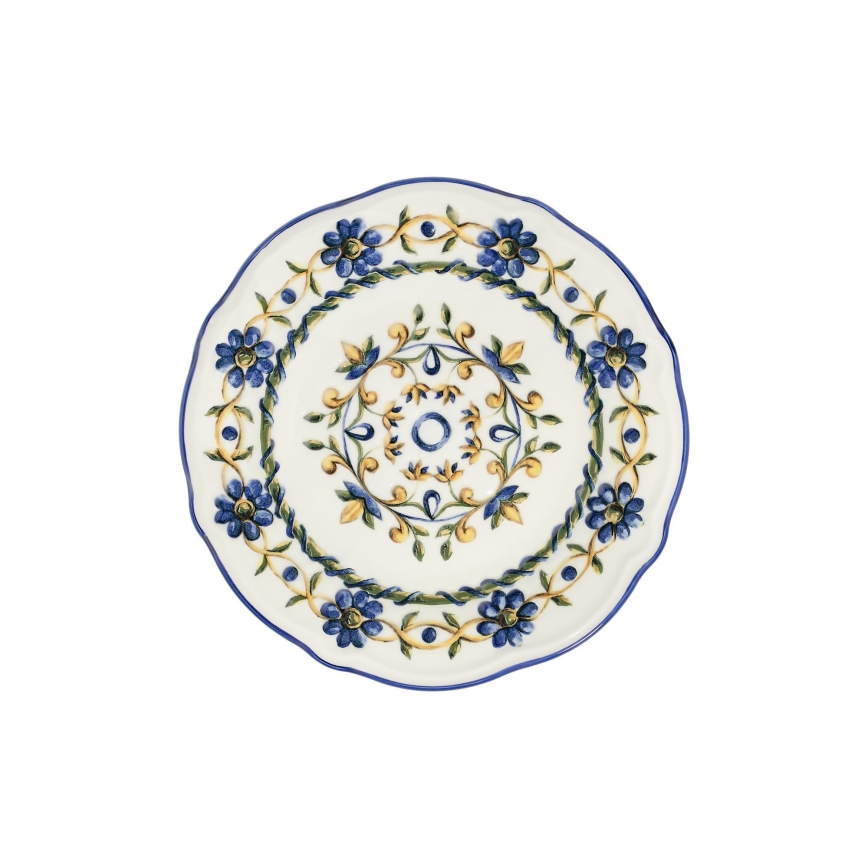 Set da tavola 24 pezzi bianco/blu/giallo/porcellana