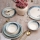 Set da tavola 24 pezzi, bianco/blu, in ceramica