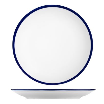 Set da tavola 24 pezzi, bianco/blu, in porcellana