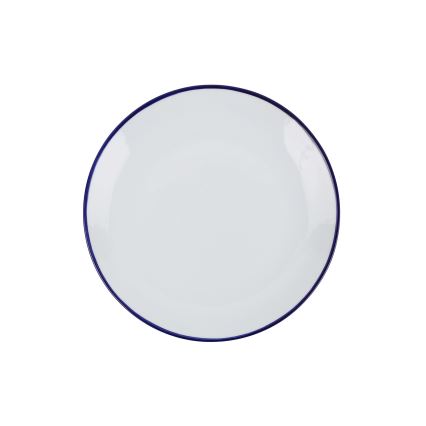 Set da tavola 24 pezzi, bianco/blu, in porcellana