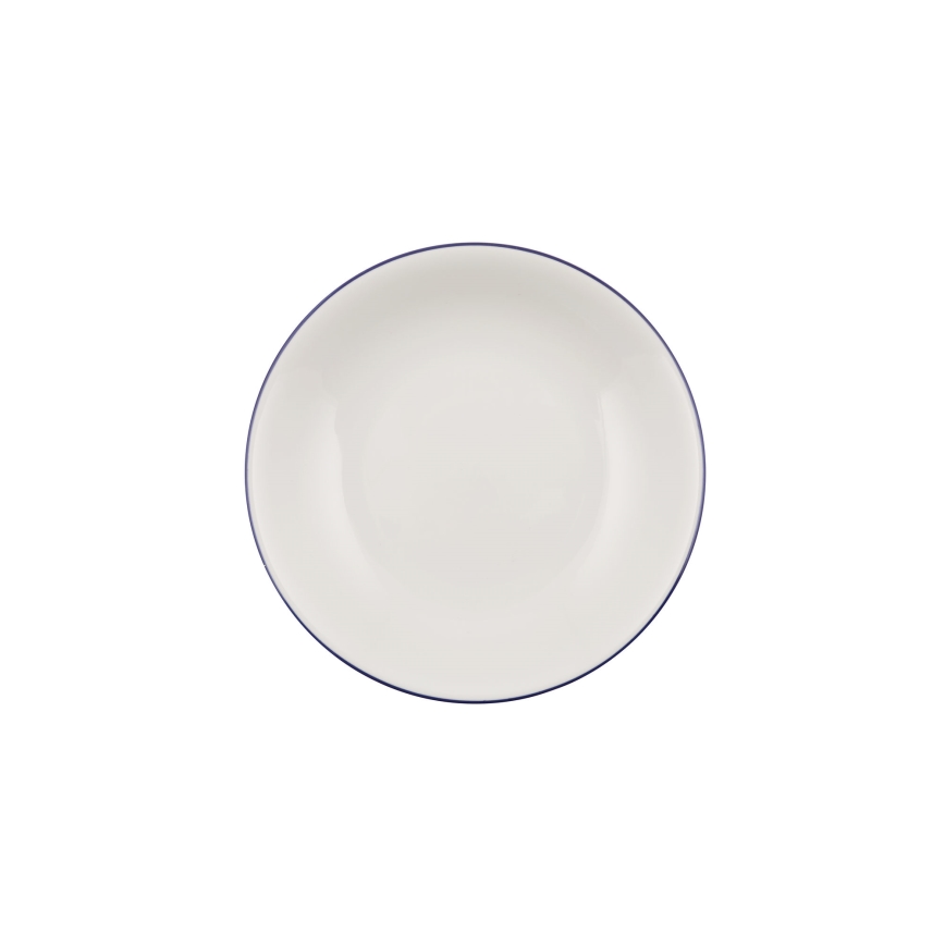 Set da tavola 24 pezzi, bianco/blu, in porcellana