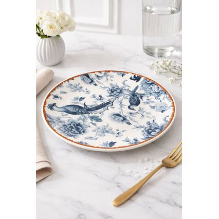 Set da tavola 24 pezzi bianco/blu/marrone/ceramica