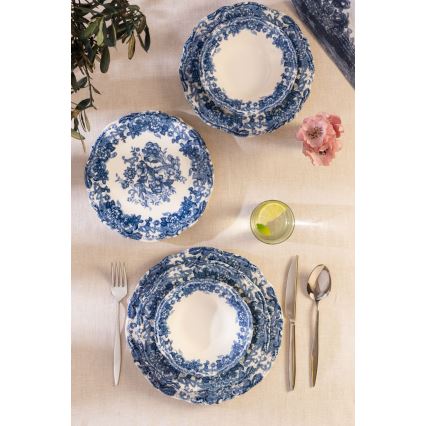Set da tavola 24 pezzi bianco/blu/porcellana