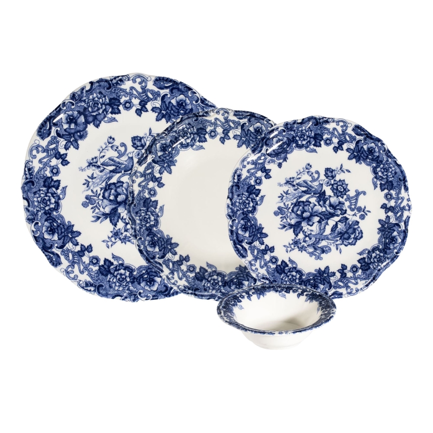 Set da tavola 24 pezzi bianco/blu/porcellana