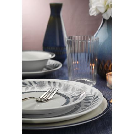Set da tavola 24 pezzi bianco/grigio/porcellana