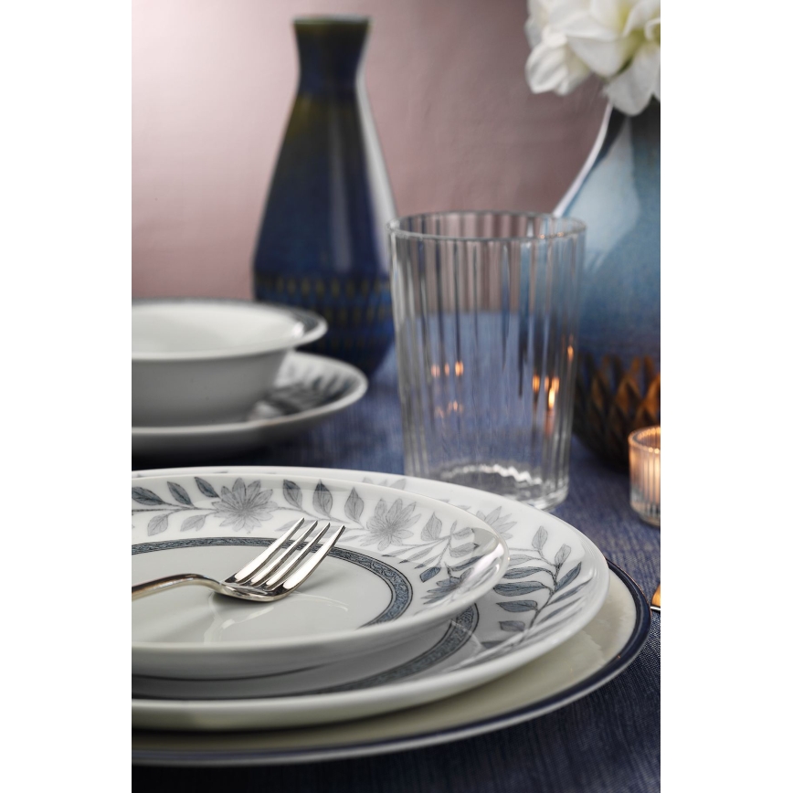 Set da tavola 24 pezzi bianco/grigio/porcellana
