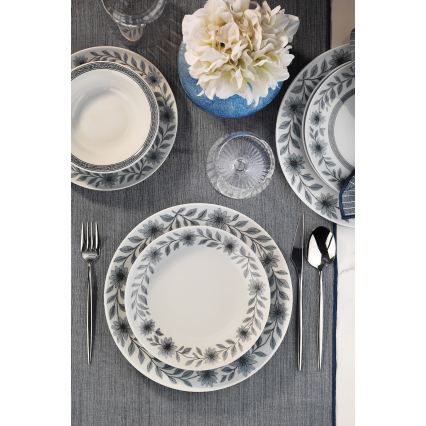 Set da tavola 24 pezzi bianco/grigio/porcellana