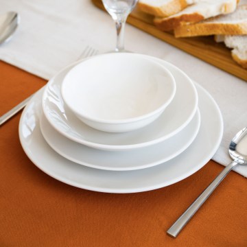 Set da tavola 24 pezzi, bianco in porcellana