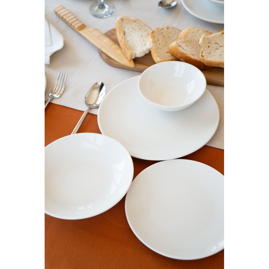 Set da tavola 24 pezzi, bianco in porcellana