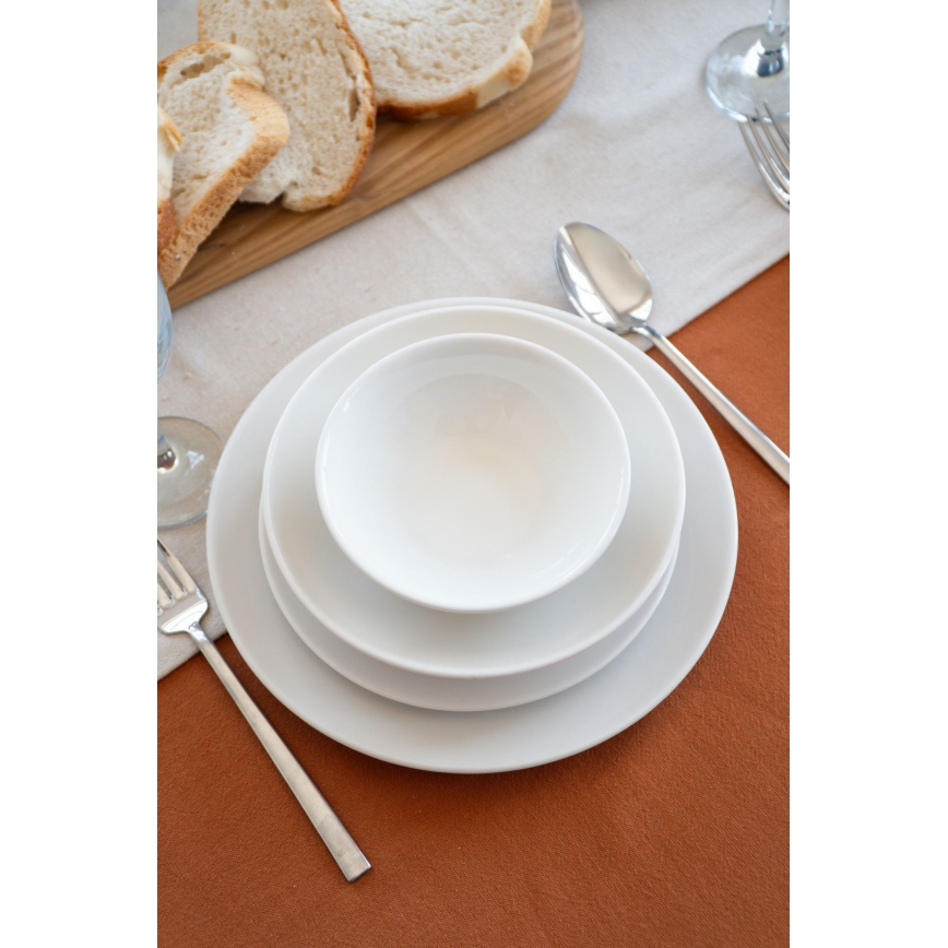 Set da tavola 24 pezzi, bianco in porcellana