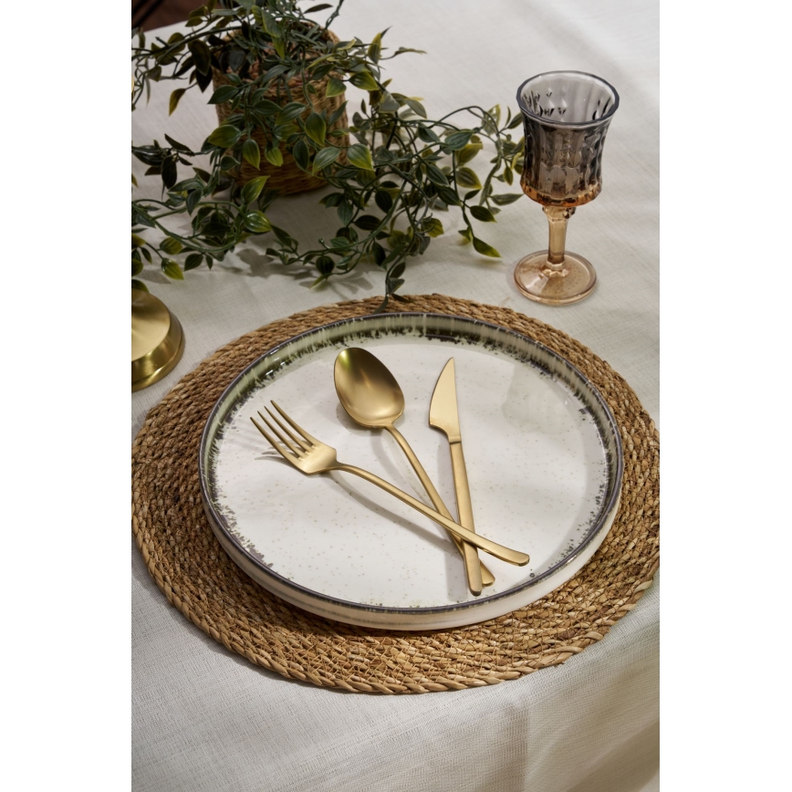 Set da tavola 24 pezzi bianco/marrone/porcellana