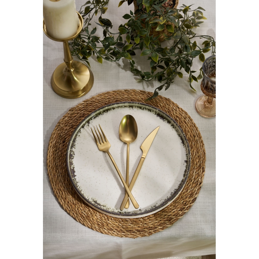 Set da tavola 24 pezzi bianco/marrone/porcellana